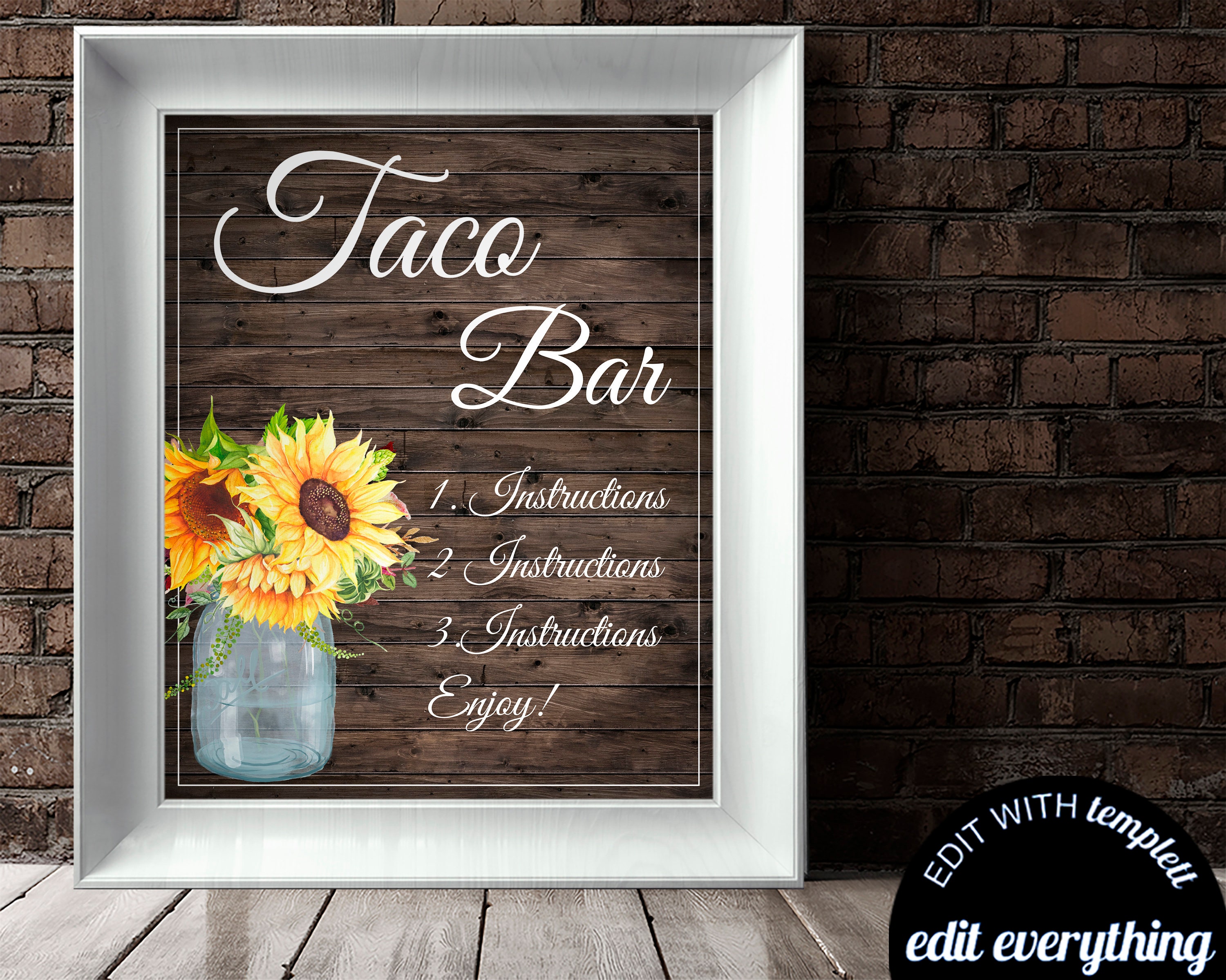 Sunflower Taco Bar Sign Wedding Taco Bar Sign Taco Bar - Etsy Israel