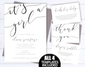 It's a Girl Simple Baby Shower Invitation Template Modern Baby Girl Shower Invitation Template It's A Girl Baby Shower Invitation Template