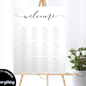 Modern Wedding Seating Chart Printable Wedding Seating Plan Simple Wedding Seating Template Editable Seating Chart Printable Wedding Seating