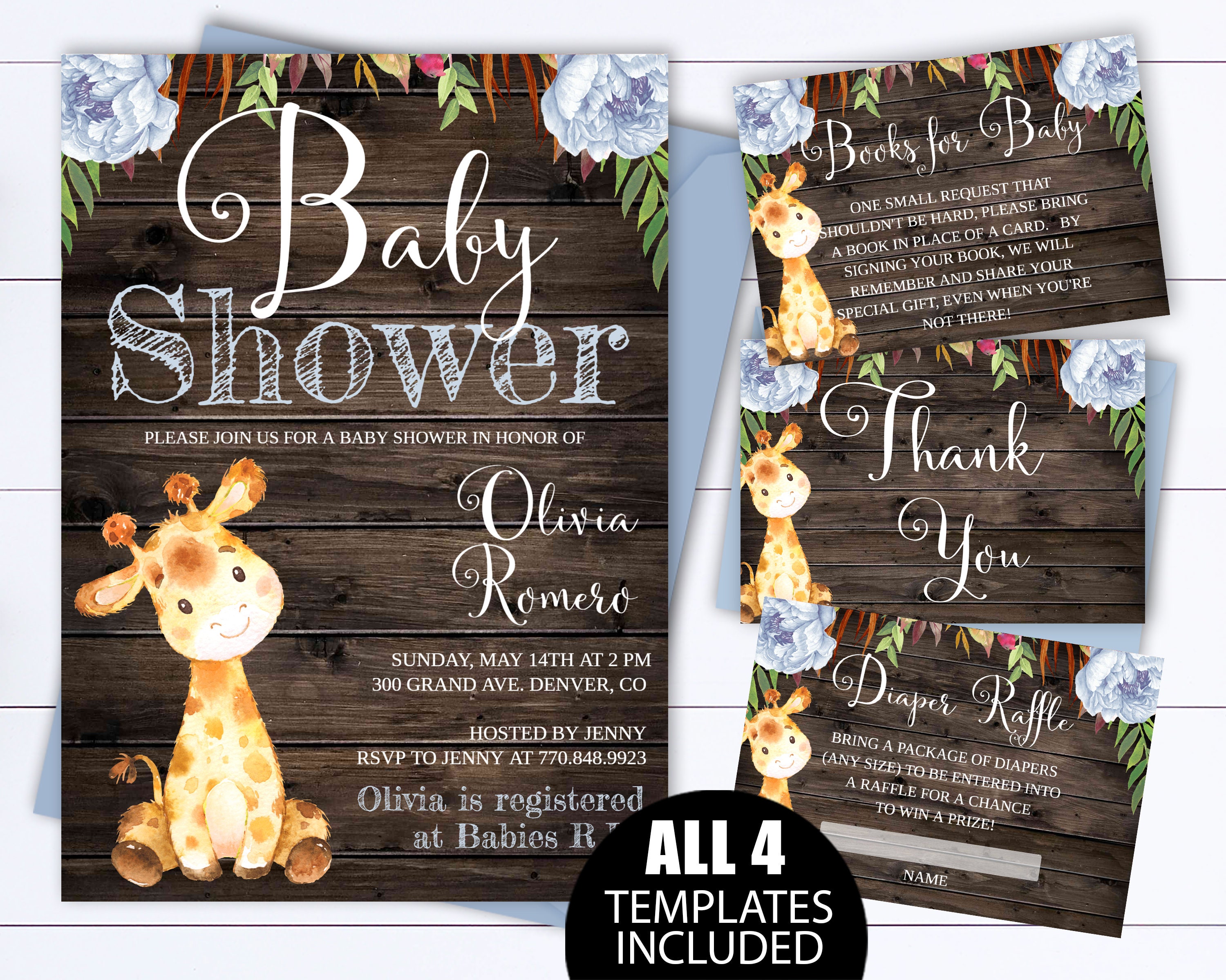 rustic-baby-shower-invitation-template-boy-baby-shower-invite-etsy