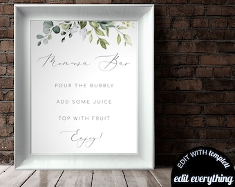 Greenery Baby Shower Mom-osa Bar Sign Baby Shower Mimosa Sign Mimosa Bar Printable Baby Shower Mom-osa Sign Baby Shower Momosa Bar Sign BB05