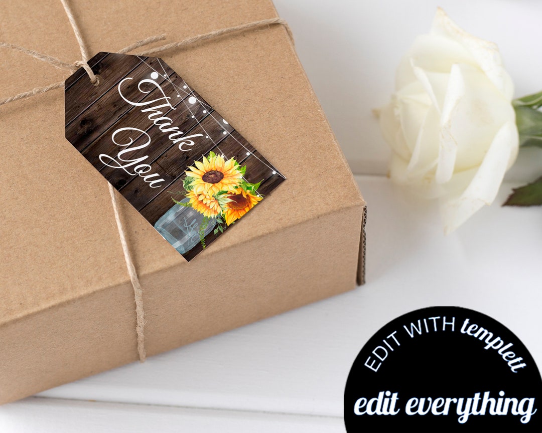 Sunflower Gift Tags Sunflower Baby Shower Gift Tags Sunflower Etsy