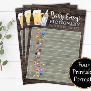 Emoji Pictionary Baby Shower Game Baby Is Brewing Emoji Baby Shower Game Instant Download Baby Shower Game Printable Emoji Pictionary Game
