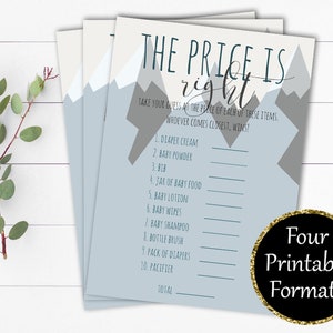 Adventure Price is Right Baby Shower Games The Price is Right Game Instant Download Baby Price is Right Printable Price is Right Baby Shower