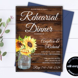Rustic Wedding Rehearsal Dinner Invitation Template - Wedding Rehearsal Invitation - Wedding Rehearsal Invite - Printable Rehearsal Template