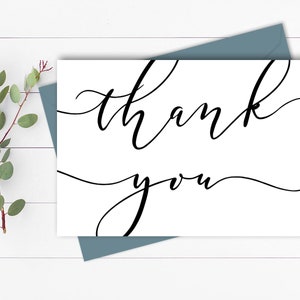 Simple Thank You Card Modern Thank You Template Printable Thank You Bridal Shower Thank You Baby Shower Thank You Cards