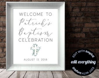 Baptism Welcome Sign Baptism Celebration Christening Welcome Sign Custom Baptism Sign Printable Baptism Sign Baptism Party Welcome Sign