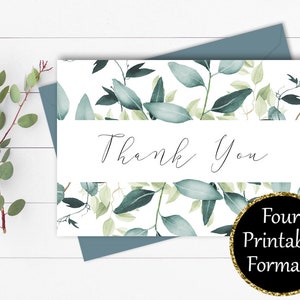 Eucalyptus Thank You Card Greenery Thank You Template Printable Thank You Baby Shower Thank You Thank You Cards Instant Download DIY Thank