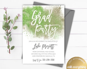 Editable Graduation Party Invitation Template Grad Party Invitation Template Printable Grad Party Invitation Senior Graduation Announcement