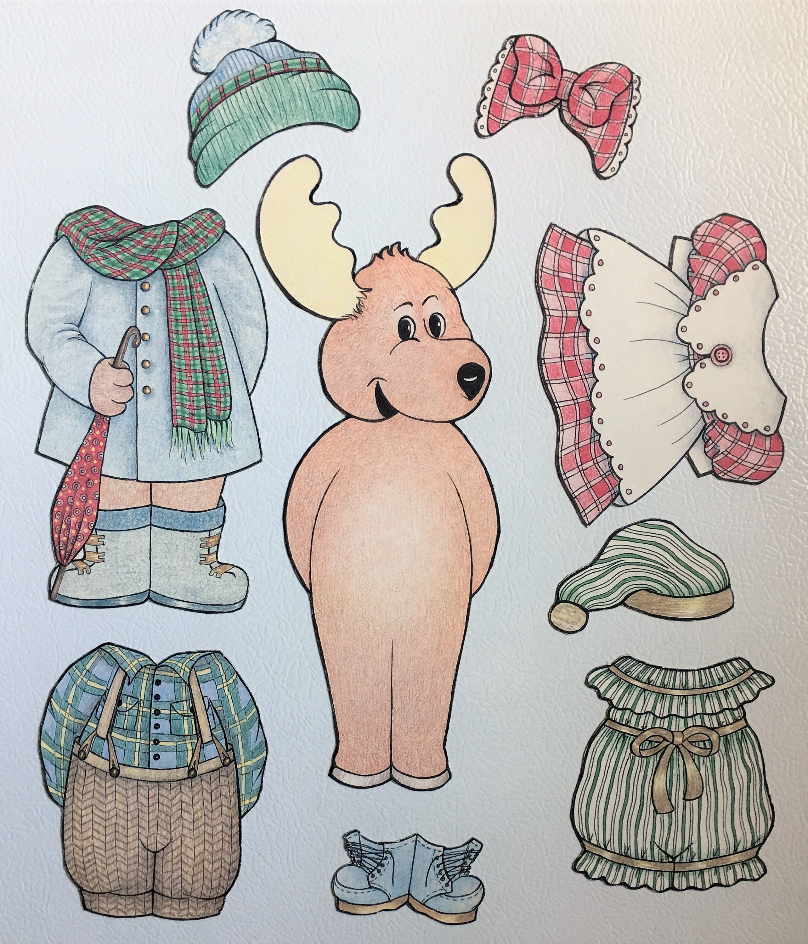 magnetic paper dolls for refrigerator