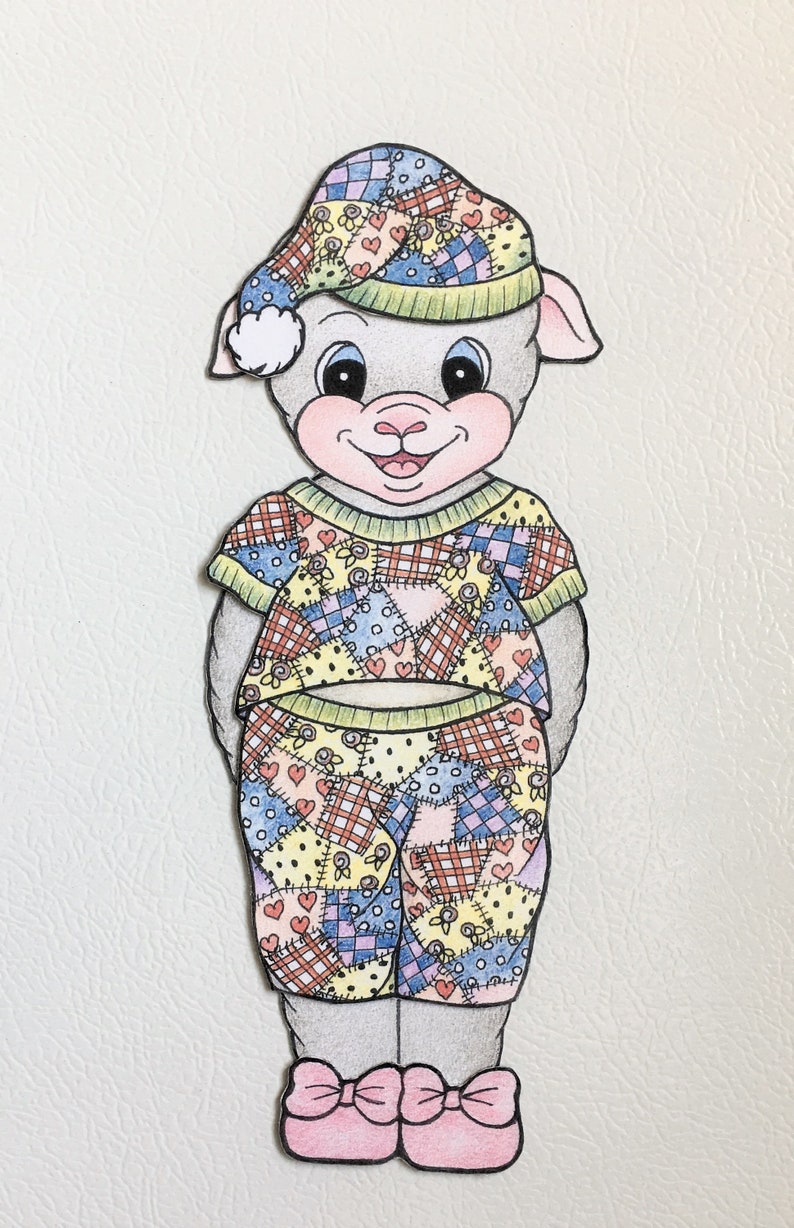 Little Lamb Paper Doll Refrigerator Etsy