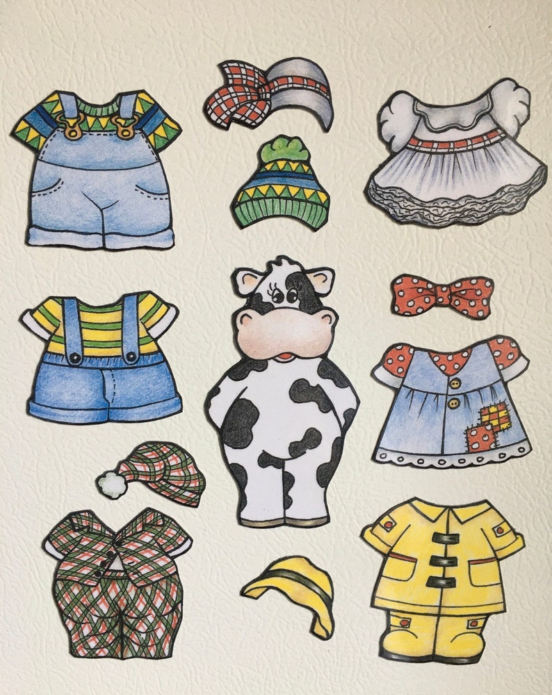 Cow Paper Doll Etsy