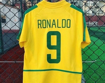 Rétro Coupe du monde du Brésil 2002 Maillot de football de la Coupe du monde du Brésil, Maillot vintage de football du Brésil, Rivaldo, Ronaldo, Ronaldinho Jersey Coaster