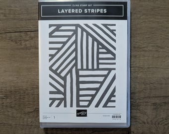 Retired Gently Used Stampin' Up Layered Stripes Stamp Set