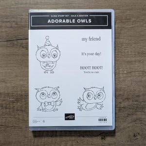 Retired Gently Used Stampin&#39; Up Adorable Owls Stamp Set