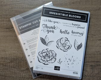 Retired Gently Used Irresistible Blooms Stampin' Up Stamp & Die Bundle