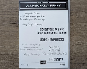 Retired Gently Used Stampin' Up Occasionally Funny Stamp Set