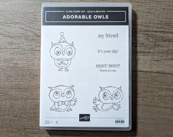 NEW Unopened Retired Stampin' Up Adorable Owls Stamp Set