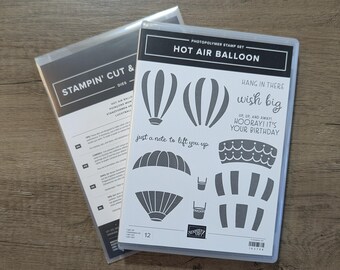 Retired Gently Used Hot Air Balloon Stampin' Up Stamp & Die Bundle