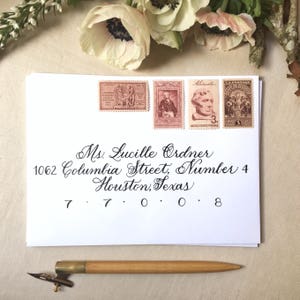 Calligraphy Envelope Addressing LUCILLE STYLE // Modern Calligraphy for Weddings, Save the Dates, Bar Mitzvahs, Invitations, Announcements image 4