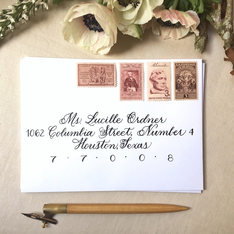 Calligraphy Envelope Addressing LUCILLE STYLE // Modern Calligraphy for Weddings, Save the Dates, Bar Mitzvahs, Invitations, Announcements image 4