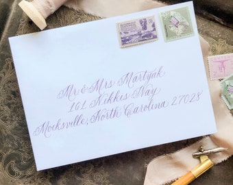 Calligraphy Envelope Addressing - LUCILLE STYLE // Modern Calligraphy for Weddings, Save the Dates, Bar Mitzvahs, Invitations, Announcements