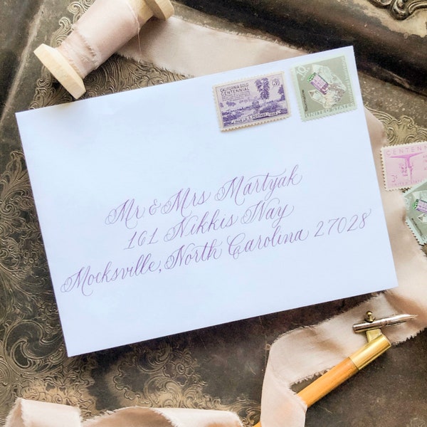 Calligraphy Envelope Addressing - LUCILLE STYLE // Modern Calligraphy for Weddings, Save the Dates, Bar Mitzvahs, Invitations, Announcements