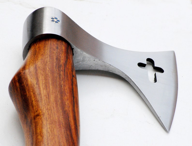 Hand forged 5160 spring steel steel bearded tomahawk axe