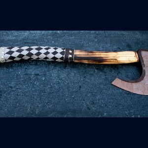 Viking Forged Camping Axe, Hatchet Axe with Ash Wood Shaft, Personalized Wedding Anniversary Gifts For Husband, Gift for Him Vikings Axes