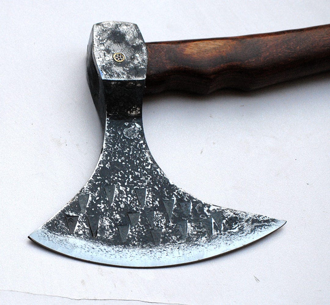 Viking Camping Axe Hatchet Axe With Ash Wood Shaft Etsy