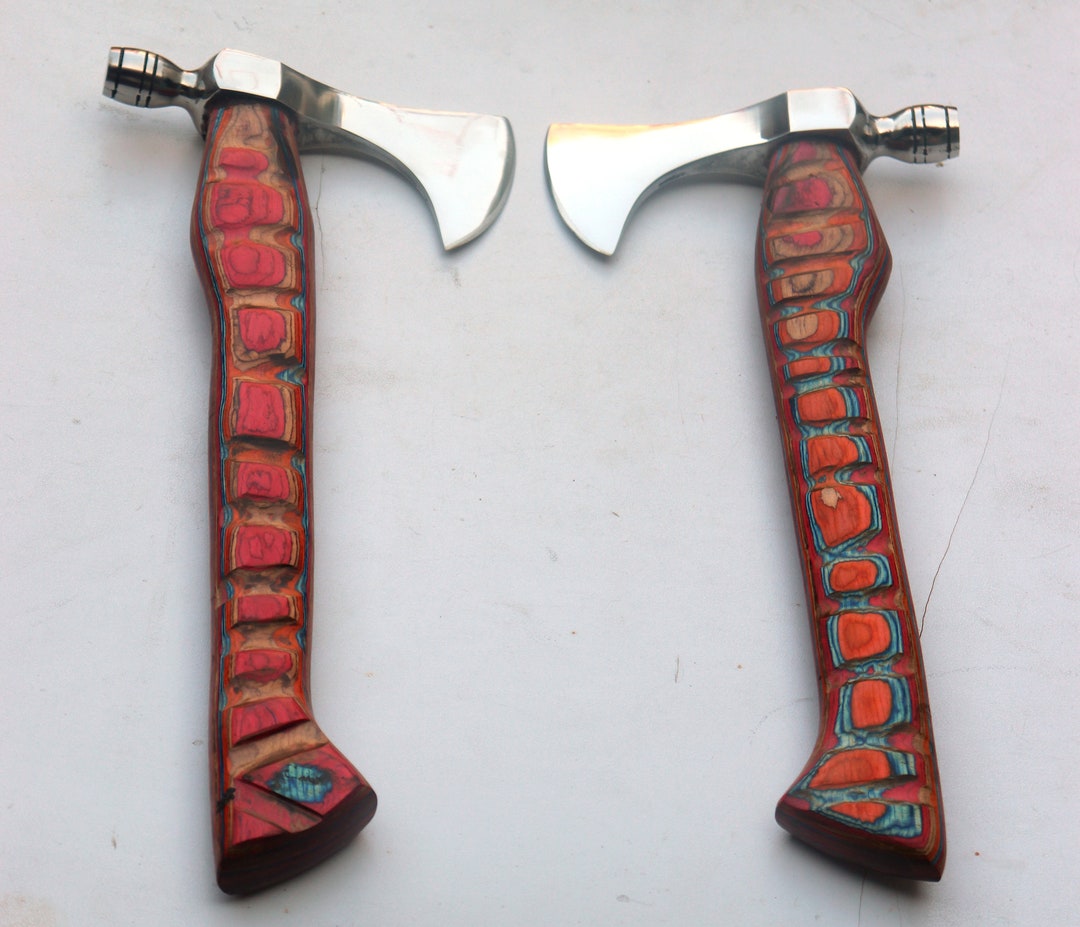 Viking Camping Axe Hatchet Axe With Ash Wood Shaft Etsy