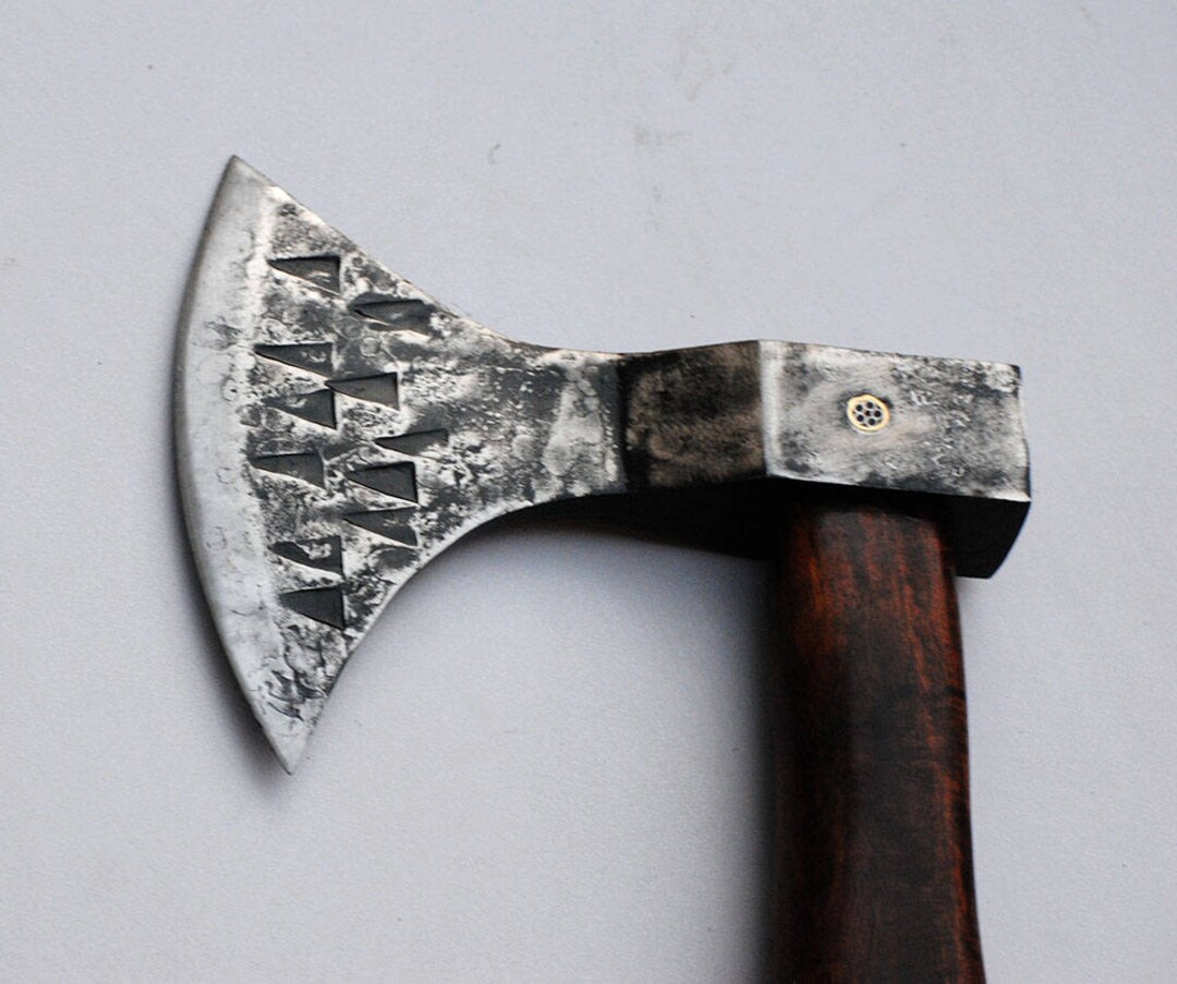 Viking Camping Axe Hatchet Axe With Ash Wood Shaft Etsy