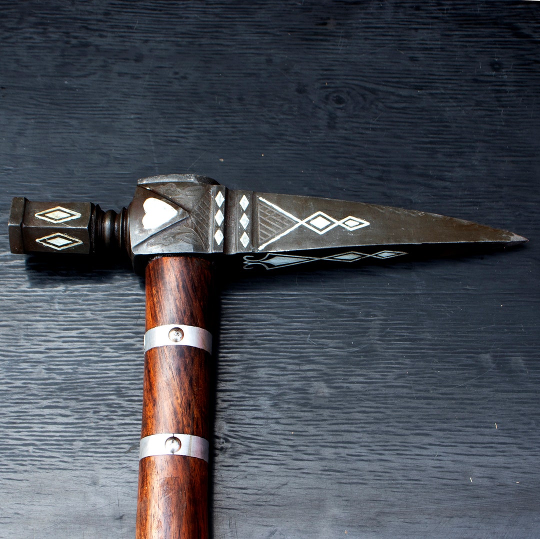 Viking Camping Axe Hatchet Axe With Ash Wood Shaft Etsy