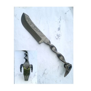 Hand forged chef&#39;s knives set- chef knife set- handmade knives - High quality remarkable Damascus kitchen knife set a Anniversary gift