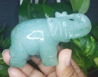 Green Aventurine Elephant, Green Aventurine, Elephant Carving, Elephant