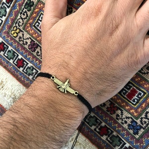Unisex Farvahar Bracelet, Persian Jewelry, Ahuramazda Jewelry, Zoroastrian Symbol, Macrame Bracelet, Made in Canada image 4