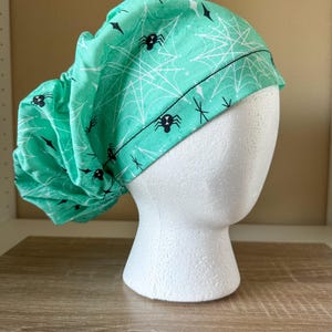 Chapéu cirúrgico | Boné de algodão feminino | Boné de Halloween | Boné cirúrgico bouffant | Boné OR | Bonés de Euro | Bonés de caveira | Teal Spiders