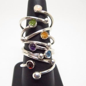 STERLING SILVER & GEMSTONE Bypass Ring image 5