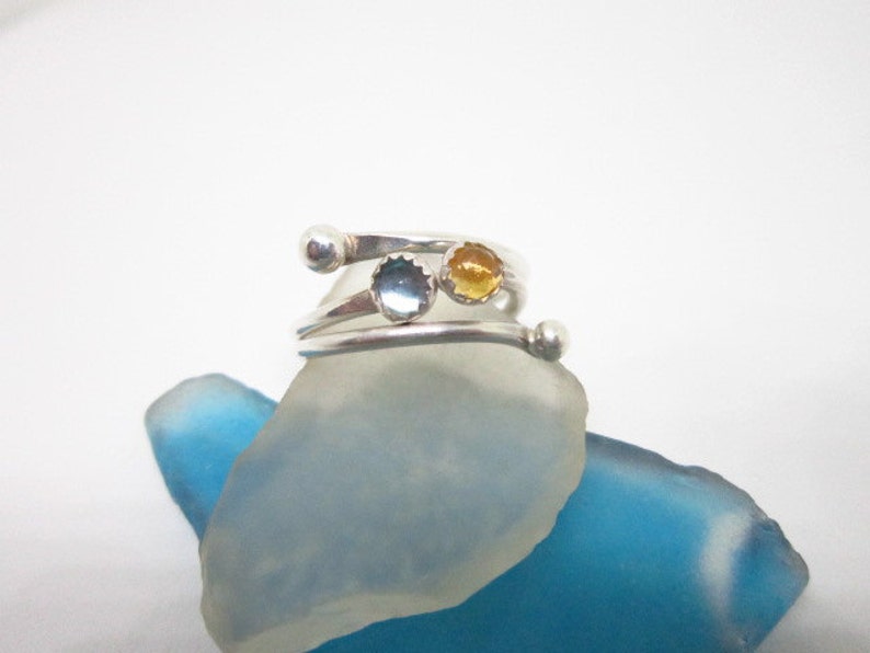 STERLING SILVER & GEMSTONE Bypass Ring image 3