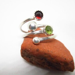 STERLING SILVER & GEMSTONE Bypass Ring image 2