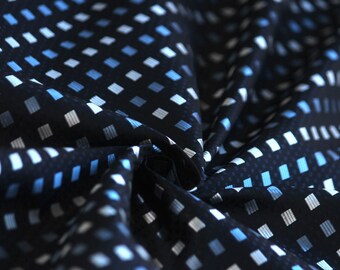 100/% Silk Fabric 24 length 27wide Black and Yellow fabric Woven Silk #068