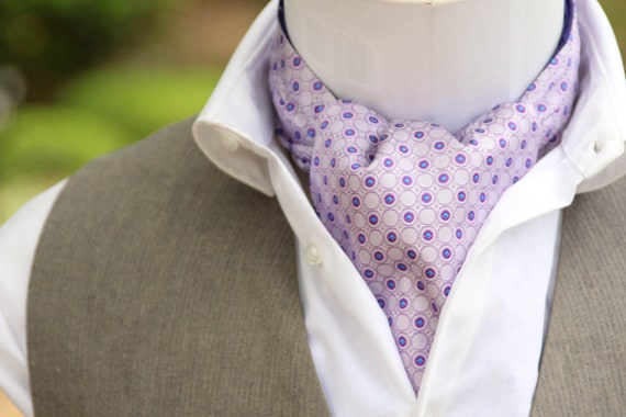 Men's Purple Cravat Ascot Mens Tie Wedding Day Cravat | Etsy