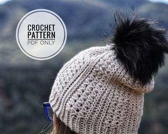 Gorro HIGH MOUNTAIN - Un patrón de ganchillo / Patrón de gorro de ganchillo / Gorro unisex / Patrón de gorro / Patrón de ganchillo / Gorro ligero