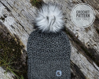 Fairy Garden BEANIE CROCHET PATTERN / Double Brim Beanie Pattern / Beanie Pattern / Crochet Pattern / Faux Knit Crochet Pattern/ pdf pattern
