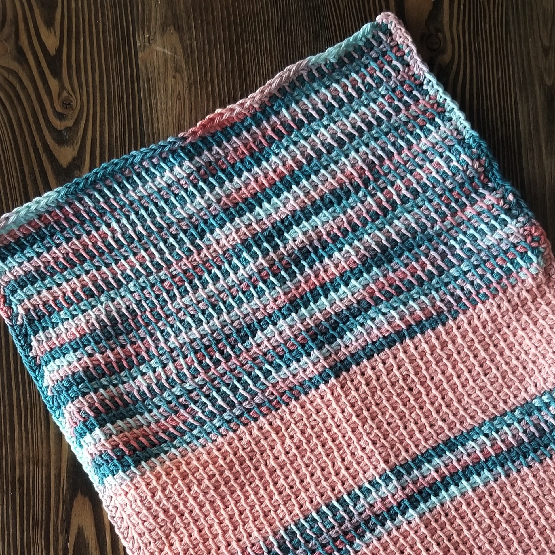 The COTTAGE KITCHEN TOWEL Pattern Tunisian Crochet Etsy