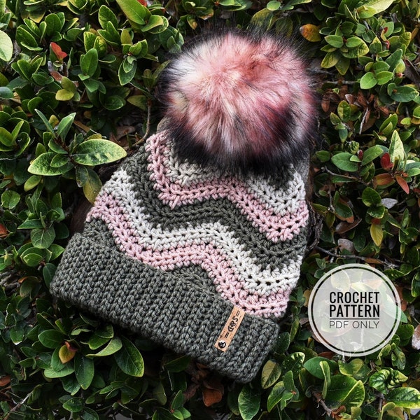 Retro CLASSIC CHEVRON Beanie - A Crochet Pattern | Crochet Beanie Pattern | Unisex Beanie | Beanie Pattern | Crochet Pattern