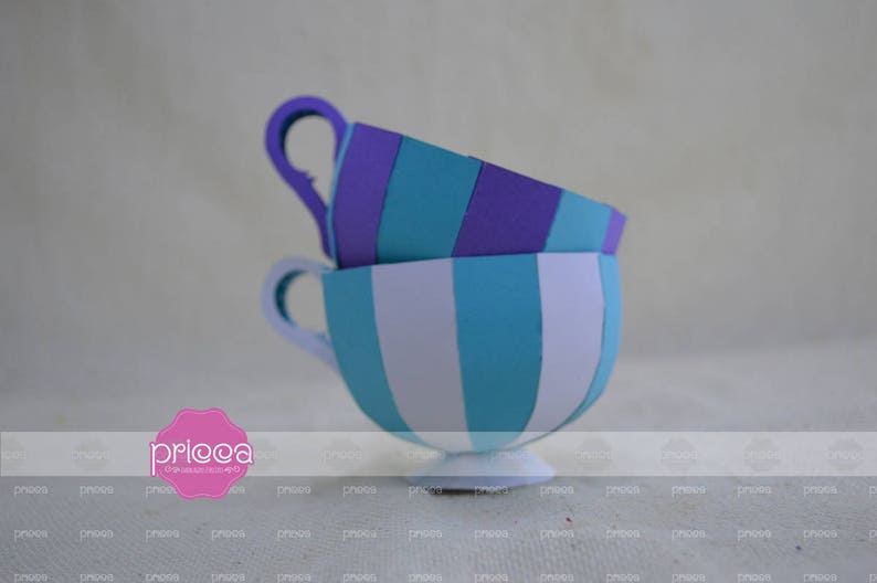 3D SVG tea cup favor box Alice in Wonderland tea cup Etsy