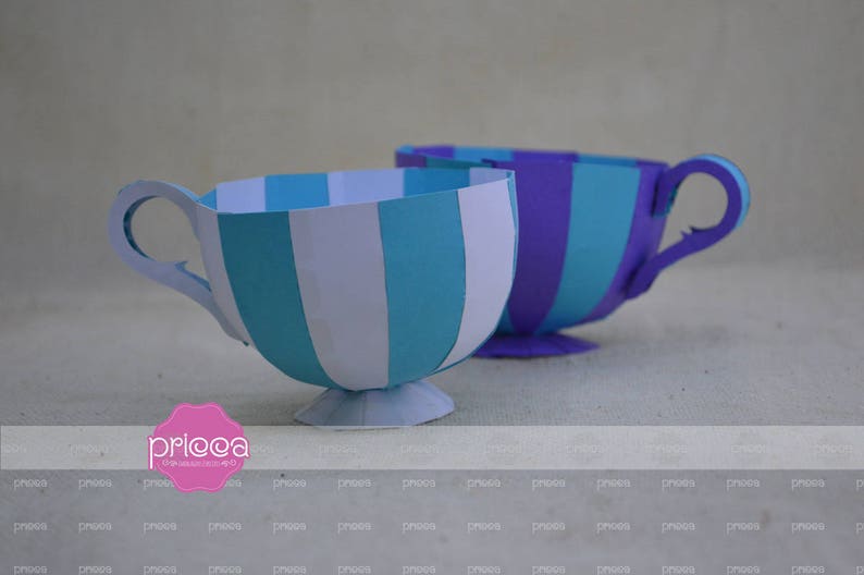 3D SVG tea cup favor box Alice in Wonderland tea cup Etsy