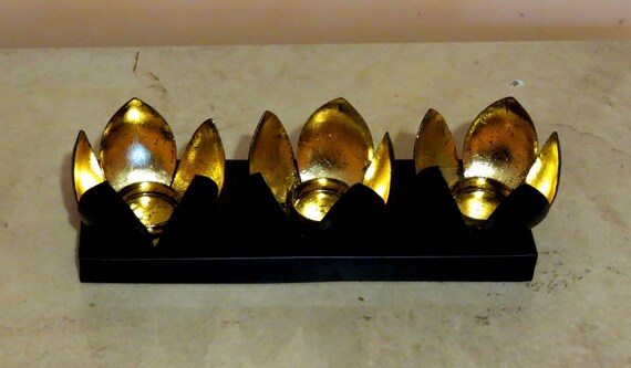 Golden Black Metal Cande Holder Wedding Gift Idea Wedding Etsy