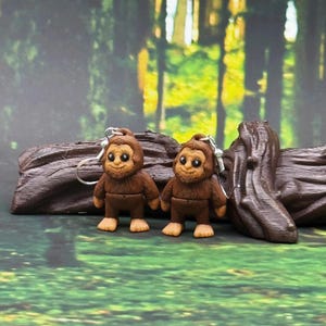 Baby Sasquatch Earrings - Cute Handmade Bigfoot Jewelry, Unique Mythical Creature Gift for Nature Lovers & Sasquatch Fans